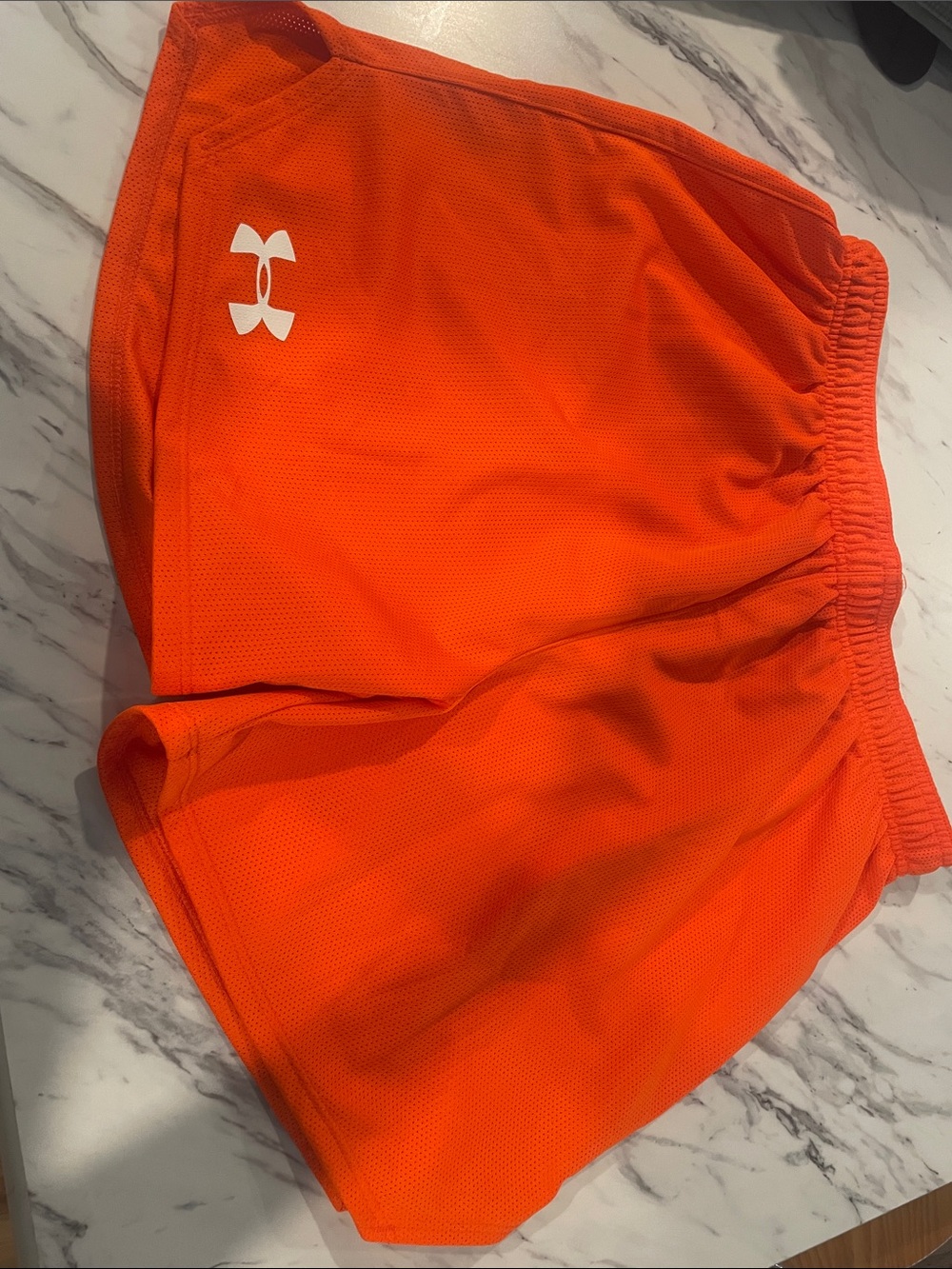 Under Armour Neon Orange Mesh Workout Shorts